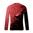 thumbnail image 4 of Stamzod Mens Workout Shirts Fashion Patchwork Printed Crewneck Long Sleeve Shirt Casual Oversized Athletic Shirts for Men Red D XL, 4 of 5