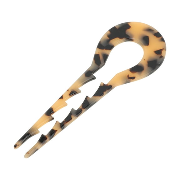 Unique Bargains 1 Pc Chignon Pin U-shaped Toothed Hair Hairpin for Women Light Brown