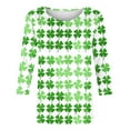 thumbnail image 7 of HOMBOM Womens Shamrock Shirts Irish Graphic Tees Green Holiday Casual St.Patrick's Day Tops for Ladies 3/4 Sleeve, 7 of 7