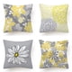thumbnail image 1 of Juego de 4 fundas de cojín amarillas de 18 x 18, fundas de cojín decorativas grises para sofá, funda de almohada moderna con margaritas para sala de estar, cojín, cama, exterior, amarillo y gris, dec JAMW Sencillez, 1 of 5