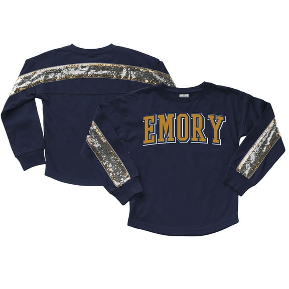 Girls Youth Gameday Couture  Navy Emory Eagles Guess Who's Back Long Sleeve T-Shirt