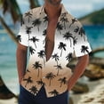 thumbnail image 1 of Blusa y camisa de manga corta con cuello vuelto Camisa casual para hombre Camisa de bolos vintage de manga corta Camisas de verano de playa cubana Camisa con botones Blusa para hombre Poliéster, 1 of 5