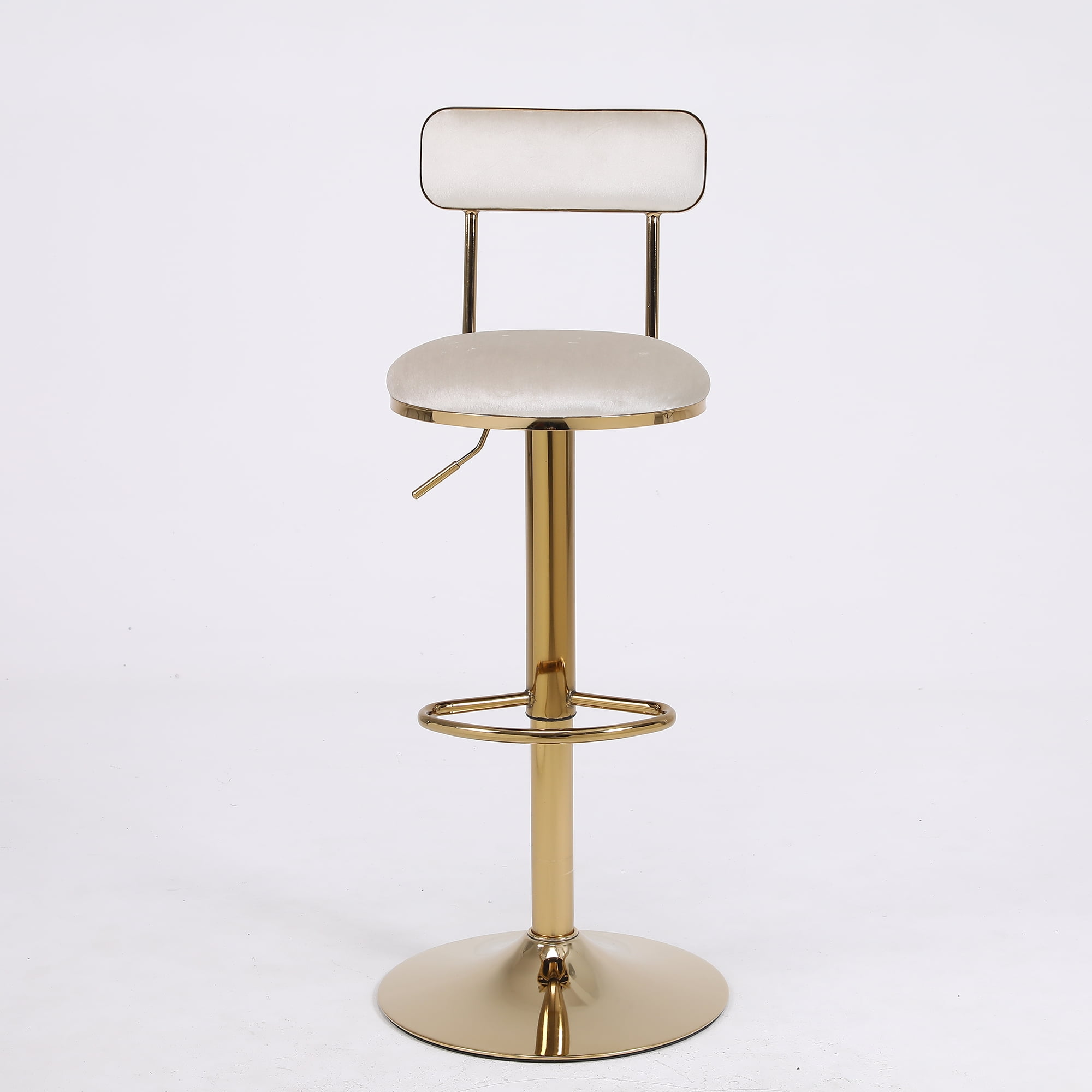 Kadyn Set of 2 Adjustable Counter Height Bar Stools with Back and Footrest, Beige Kadyn Set of 2 Adjustable Counter Height Bar Stools with Back and Footrest, Beige