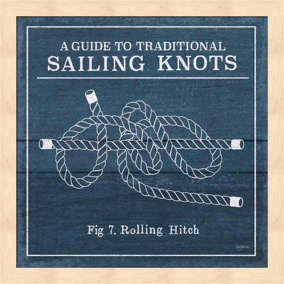 Vintage Sailing Knots VIII by Mary Urban, Framed Wall Art, 13.25W x 13.25H