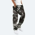 thumbnail image 2 of Blekii Men's Camouflage Print Cargo Pants, Elastic Waist Tapered Leg Utility Trousers, Casual Outdoor Pants with Multiple Pockets, Durable Fabric for Hiking Or Work, Functional, 2 of 8