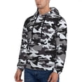 thumbnail image 2 of Hoodies for Men - Black Grey White Camouflage Long Sleeve Comfrt Men'S Fashion Hoodies & Sweatshirts, Sweatshirts for Men Hoodies Pullover Clothing Clothes with Pouch, 2 of 7