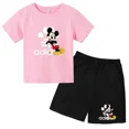 thumbnail image 2 of Camiseta y pantalones cortos con estampado de Mickey Mouse de verano para niños y adolescentes, traje de 2 piezas, ropa deportiva informal para niños y niñas, conjunto de moda Sunshine, 2 of 4