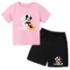 thumbnail image 2 of Camiseta y pantalones cortos con estampado de Mickey Mouse de verano para niños y adolescentes, traje de 2 piezas, ropa deportiva informal para niños y niñas, conjunto de moda Sunshine, 2 of 5
