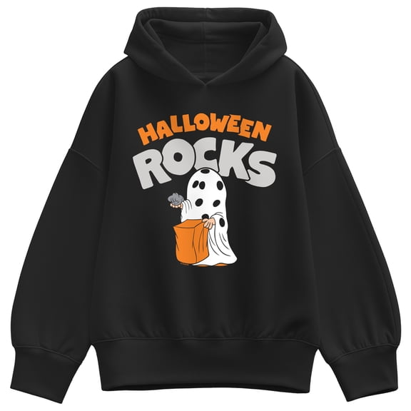 Peanuts - Halloween Rocks Oversized Fleece Hoodie Sweatshirt