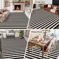 thumbnail image 6 of Black Striped Large Area Rugs for Bedroom Living Room, Soft Non Slip Carpet Bedside Rug, Modern Simple Farmhouse Beige Vintage Rectangular Floor Cover Kitchen Accent Rug 5'x7' for Dining Room/Office, 6 of 9