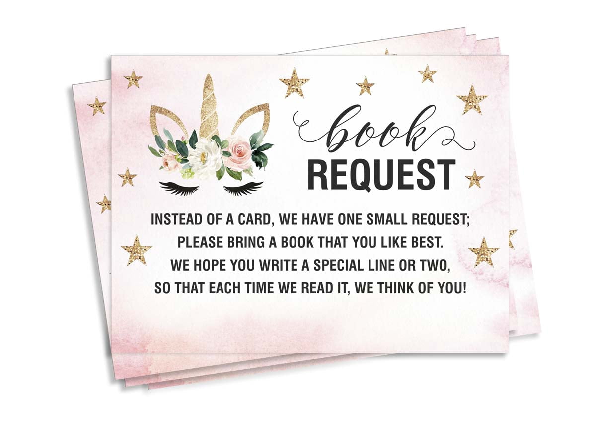 Inkdotpot 30 Books For Baby Shower Request Cards Bring A Book Instead Of A Card Gender Reveal Its a Girl Baby Shower Invitations Inserts Games