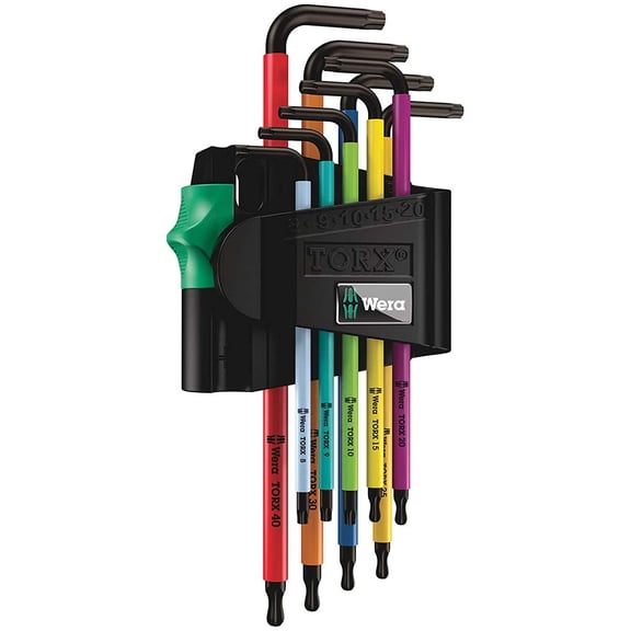 Wera Tools 05073599001 967 SPKL/9 TX BO SB L-Key Set Tamper-Proof TORX Screws, One Size, Multi