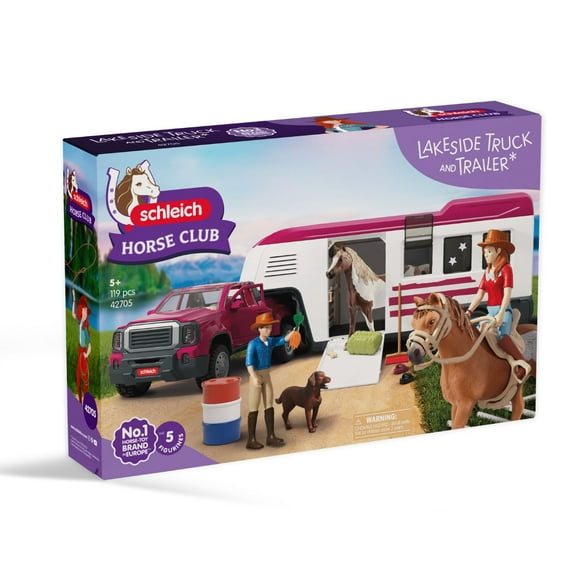 Schleich Lakeside Truck and Trailer Car Playset, 119 Count