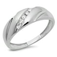 thumbnail image 1 of Dazzlingrock Collection 0.08 Carat (ctw) 10K Round White Diamond Men's Fashion 5 Stone Wedding Band, White Gold, Size 8.5, 1 of 1