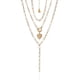 thumbnail image 1 of Collar triple dorado mujer CYRA de eslabones con dije corazón, 1 of 2