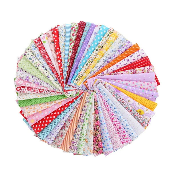 Inteprter 100 Uds patrón de Color al azar DIY artesanía tela de algodón Sset costura acolchado decoración de colección de recortes 10x10cm Tela de costura y artesanía Inteprter HA5370-00B