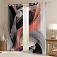 thumbnail image 2 of Manfei Orange Black and Gray Blackout Curtains, Modern Abstract Artwork, 2 of 6