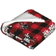 thumbnail image 4 of Bingfone Snowflakes On A Buffalo Plaid Christmas Print Flannel Fleece Blanket Throw Blanket For Bed,Sofa,Couch,Travel,Camping(60"X50"), 4 of 9