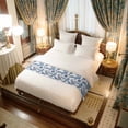 thumbnail image 4 of Summer Marine Life Bed Runner for Queen Size Bed, Ocean Watercolor Seahorse Coastal Corals Soft Bedding Scarf Bedding Protector Slipcover Sofa Throw for Bedroom Hotel Guesthouse, 4 of 8