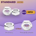 thumbnail image 5 of #6-32 Hex Nuts 50Pcs 304 Stainless Steel Metal Standard Inch Hexagonal Nuts Hardware Set for Bolt for Furniture Automotive Industry and Construction Full Thread, 5 of 5