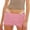 Pink, variant on OSOLU Solid Color Sexy Micro Shorts For Women Low Waist Side Slit Mini Boy Shorts Slim Pajamas Shorts Bottoms Sleepwear Fashionable Classic Leisure