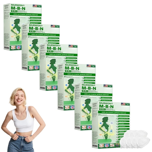 Patch MURWON M-B-N 10 en 1, Nano Fusion Metabolic Moringa, paquete de 6 unidades