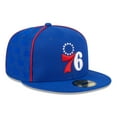 thumbnail image 3 of Men's New Era Royal Philadelphia 76ers Piped & Flocked 59Fifty Fitted Hat, 3 of 6