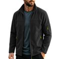 thumbnail image 2 of Men's Polar Fleece Jacket Winter Warm Full-Zip Coat Tactical Jackets Multi Zipper Pockets Black, 2 of 8