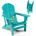 thumbnail image 2 of Patiojoy Adirondack Chair W/Ergonomic Design&Ottoman Outdoor Armchair HDPE chair for Yard&Patio Turquoise, 2 of 8