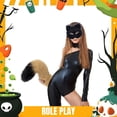 thumbnail image 4 of Colgante de cola de animal 3D para Halloween, con pompones y soporte para mujer, cola peluda de moda, 50 cm, cola de peluche para Halloween, 4 of 5