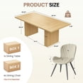thumbnail image 2 of Hawsaiy Dining Table Set for 4, 78" Farmhouse Dining Table with 4 Upholstered Dining Chairs, Large Kitchen Table Set with Modern Shell Back Chairs & Metal Legs for Dining Room(Natural + Beige), 2 of 8