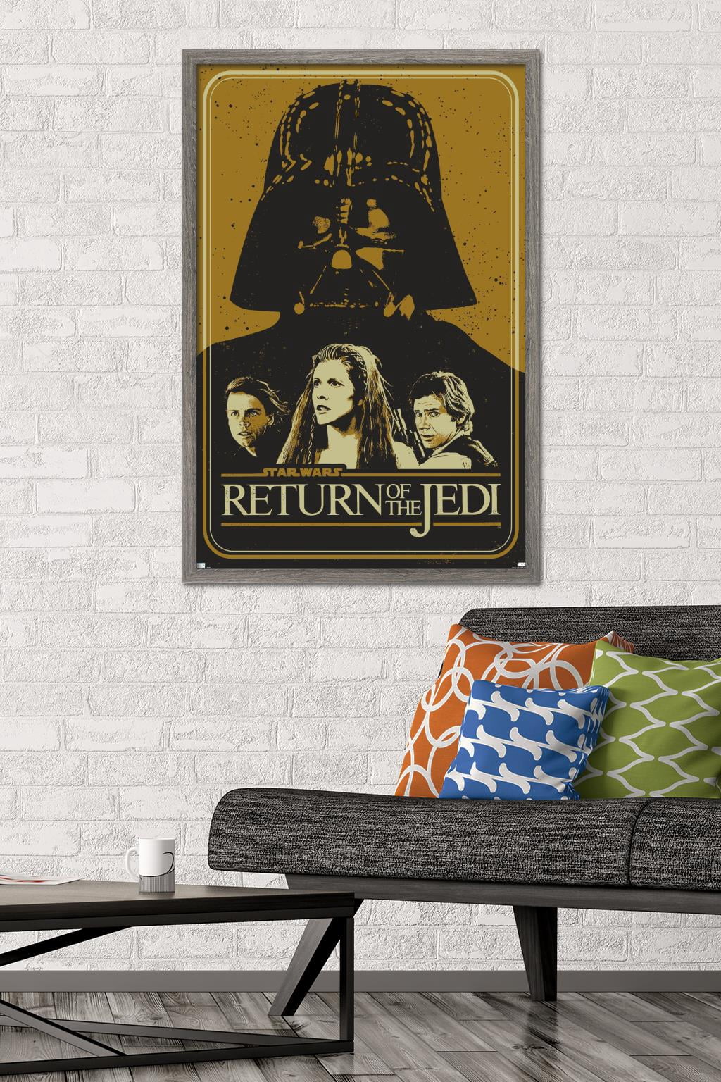 Star Wars: Return of the Jedi - Gold Illustration Wall Poster, 22.375" x 34" Framed