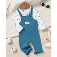 thumbnail image 3 of ZOEREA Toddler Baby Boys Clothes Outfit Long Sleeve T-Shirt and Romper Set Cute Jumpsuit Overalls Solid Color 6M-4T, 3 of 7
