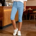 thumbnail image 4 of Womens Capri Pants,Women's Capri Pants Stretch Business Work Capris Casual Straight Leg Office Dress Pants Summer Pants, 4 of 9