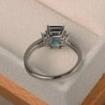 thumbnail image 3 of London blue topaz ring, promise ring, emerald cut blue gemstone, sterling silver ring, 3 of 3