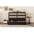 thumbnail image 6 of New Queen Size Murphy Bed, Pine Wood Cabinet Bed with Rattan Decoration and Storage Drawer,Espresso, 6 of 11
