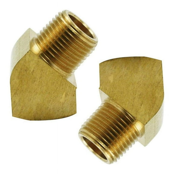 45 Degree Street Elbow 1/4 Inch NPT Male X 1/4 Inch NPT Female Brass Pipe Fitting Pack of 2,2 * 45 Degree Street Elbow,Brass