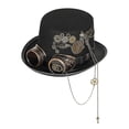 thumbnail image 2 of Steampunk Hat With Cosplay Party Goggles For Accessory Disguise, 2 of 5