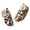 Beige, variant on GobdXE Leopard Print Kids Fuzzy Closed Back Slippers Warm Indoor House Slippers for Home Wear Size:4-5 Years