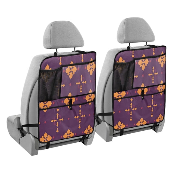 BZSMCE Car Organizer Kick Mats Back Seat Protector Creatively Mandalaglow Printed