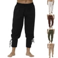 thumbnail image 4 of Mens Medieval Renaissance Pirate Lace-Up Pants Gothic Cosplay Costume Trousers, 4 of 9