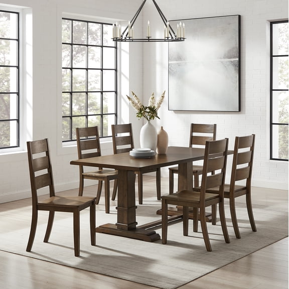 Crosley Furniture Joanna 7-Piece Dining Table Set in 6 Dark Oak