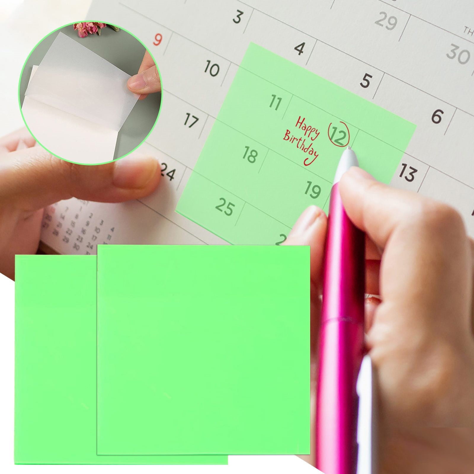 Transparent Sticky Notes, 3 x 3 inch Clear SelfSticky Annotation