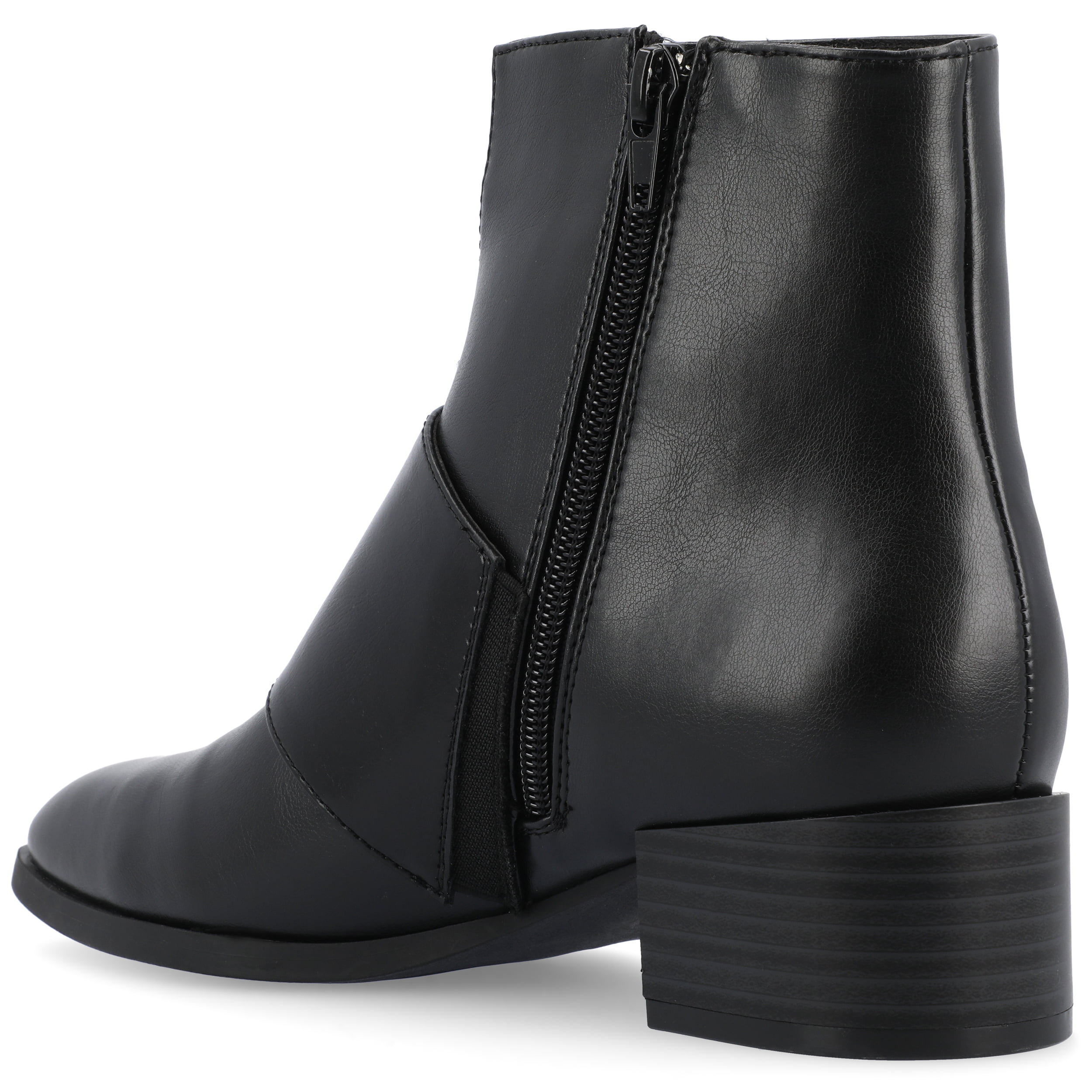 Journee Womens Kyler Two Tone Square Toe Booties