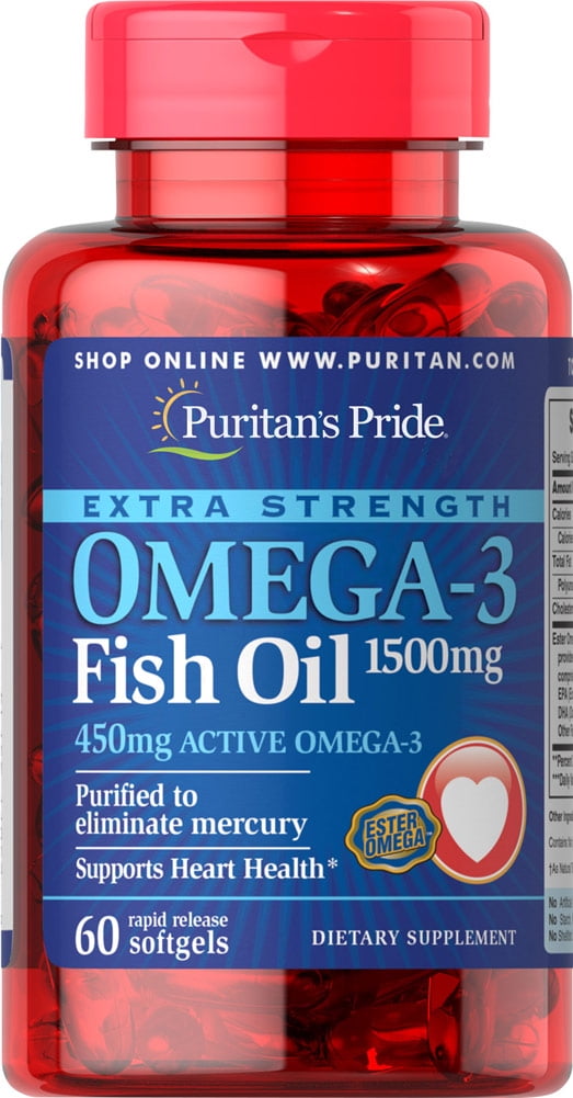 Puritan's Pride Extra Strength Omega-3 Fish Oil 1500 mg (450 mg Active Omega-3)