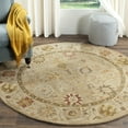 thumbnail image 2 of SAFAVIEH Antiquity Whitaker Floral Bordered Wool Area Rug, Taupe/Beige, 6' x 6' Round, 2 of 8