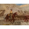 thumbnail image 2 of Eakins, Thomas 32x25 Black Ornate Wood Framed with Double Matting Museum Art Print Titled - Sketch of a Cowboy at Work, 2 of 4