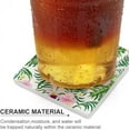 thumbnail image 4 of GZHJMY Square Drink Coasters, 1 Pcs Exotic Pattern with Tropical Flowers Absorbent Ceramic Coffee Coasters for Drinks with Cork Base Housewarming Gift for Home Decor, 4 of 6