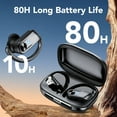 thumbnail image 2 of Écouteurs Sans Fil Bluetooth, Oreillette Bluetooth 5.4, 80 H d'Écoute avec Étui de Recharge à DEL, 4 Micros ENC à Réduction de Bruit, Écouteurs à Basses Profondes avec Crochet d'Oreille, Écouteurs Étanches IPX7 pour le Sport, 2 of 12
