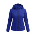 thumbnail image 5 of Waterproof Rain Jacket Women Hooded Zip Up Windbreaker Outdoor Coat Hiking Travel Lightweight Jacket, S, 5 of 7